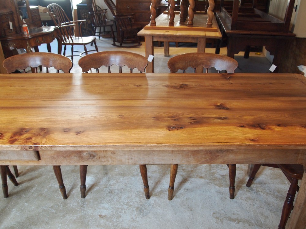Table refectory farmhouse French Elm dining c1870 View VIII