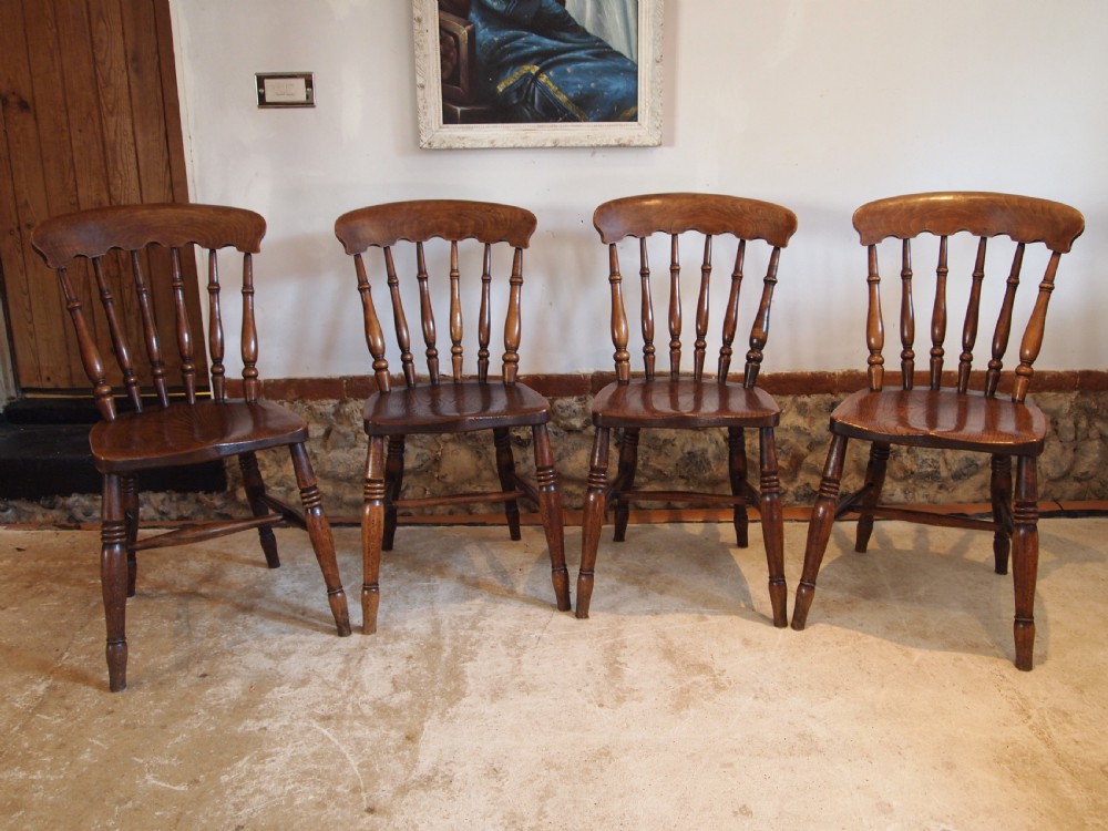 Chairs set of 4 Stunning Windsor Victorian kitchen chairs c1870 View IV