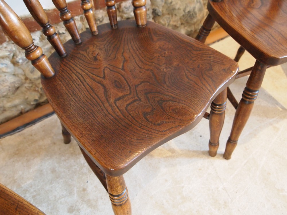 Chairs set of 4 Stunning Windsor Victorian kitchen chairs c1870 View V