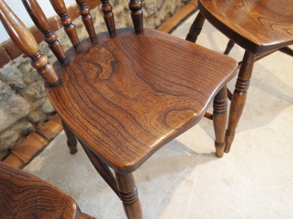 Chairs set of 4 Stunning Windsor Victorian kitchen chairs c1870 View VII
