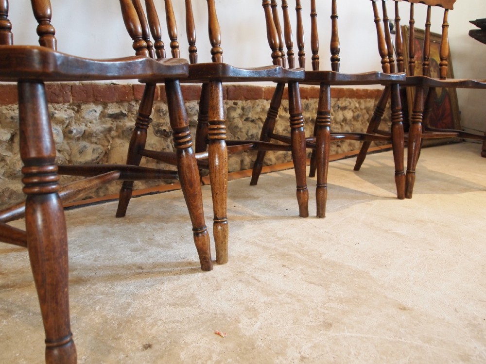 Chairs set of 4 Stunning Windsor Victorian kitchen chairs c1870 View VIII