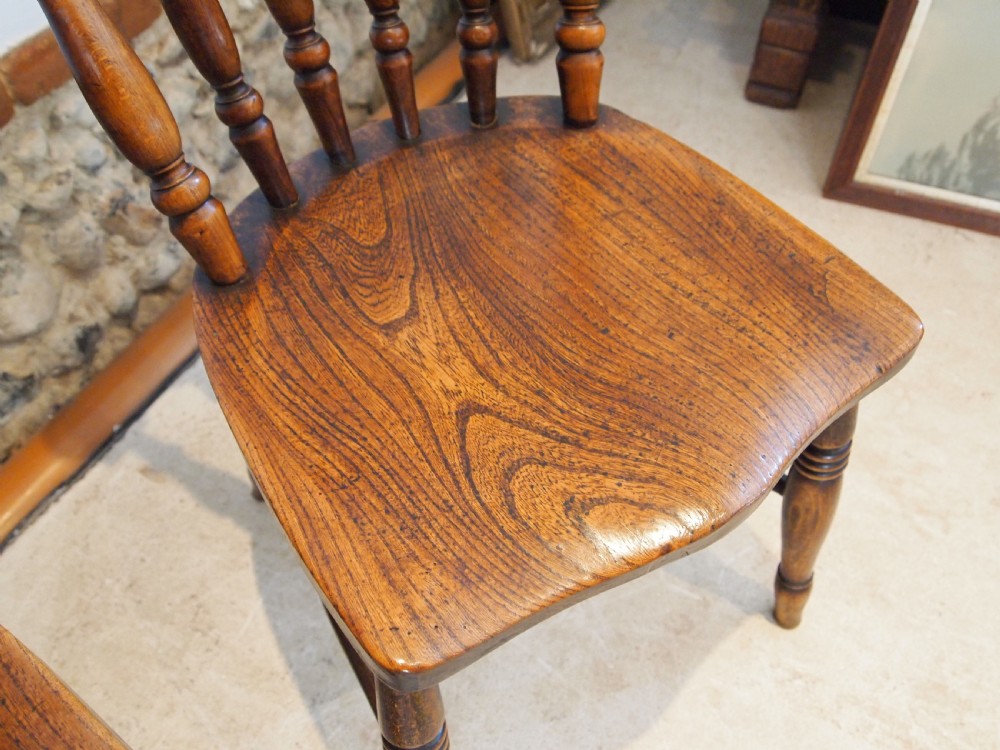 Chairs set of 4 Stunning Windsor Victorian kitchen chairs c1870 View IX
