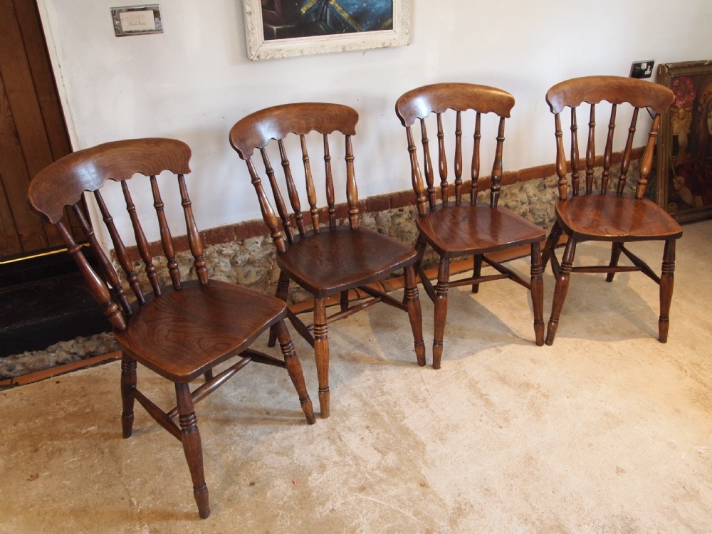 Chairs set of 4 Stunning Windsor Victorian kitchen chairs c1870 View XI