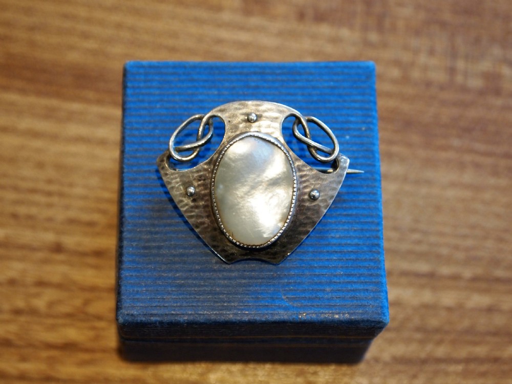 Murrle Bennett Art Nouveau Arts and Crafts Brooch 950 Silver