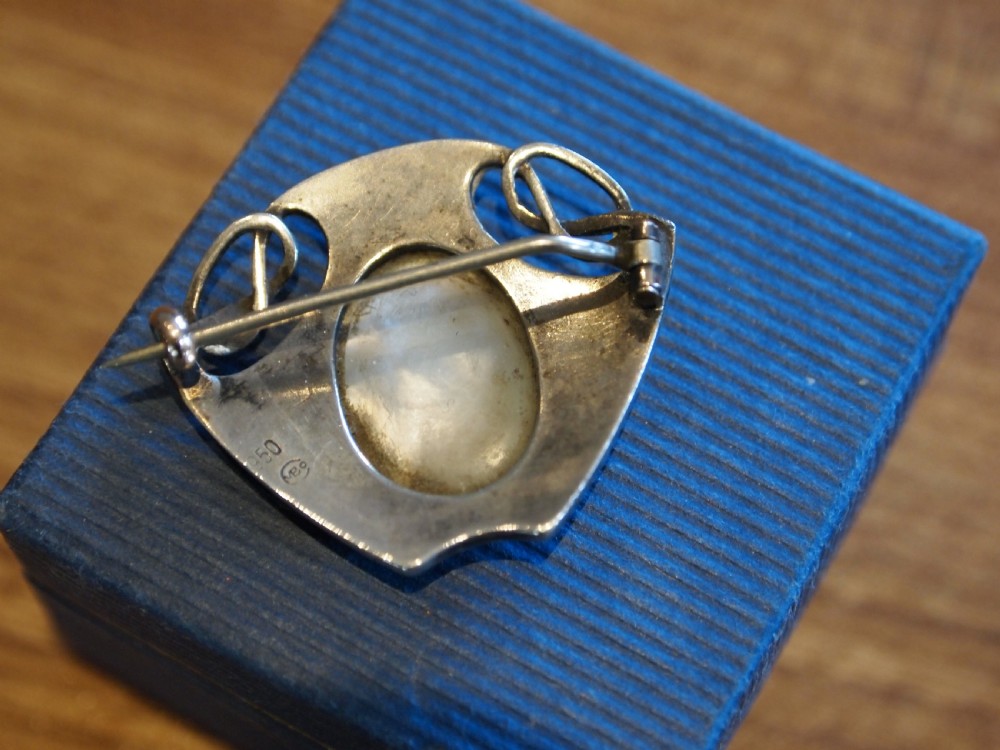 Murrle Bennett Art Nouveau Arts and Crafts Brooch 950 Silver View II