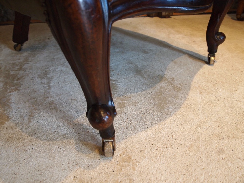 Chair stunning Victorian buttoned leather armchair c1870 View VI