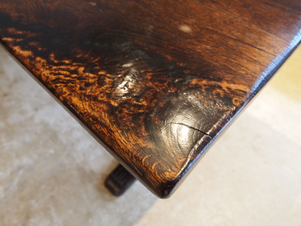 Table refectory farmhouse 17thc style Oak and burr Oak dining c1910 View V