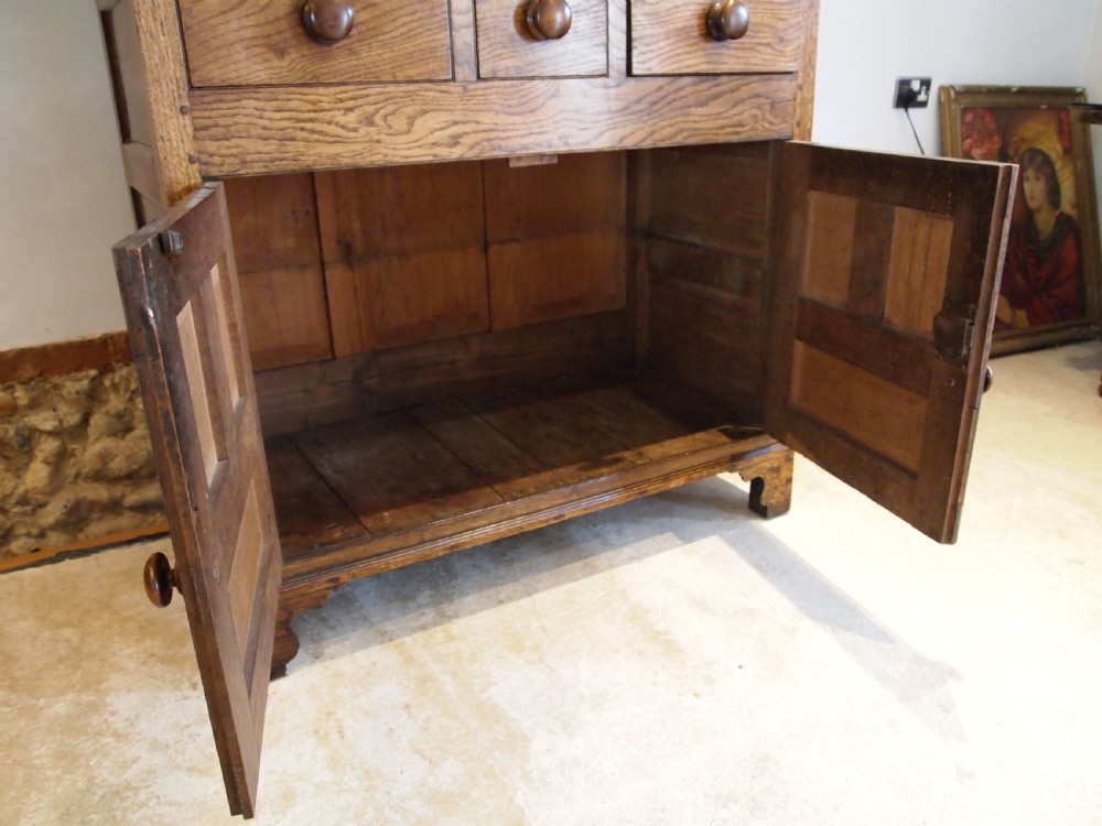 Cupboard dresser stunning Welsh Oak Cwpwrdd Deuddarn c1800 View XI