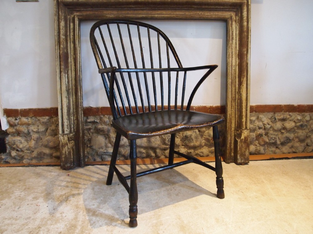 Chair rare 18th century Windsor Primitive original paint c1790