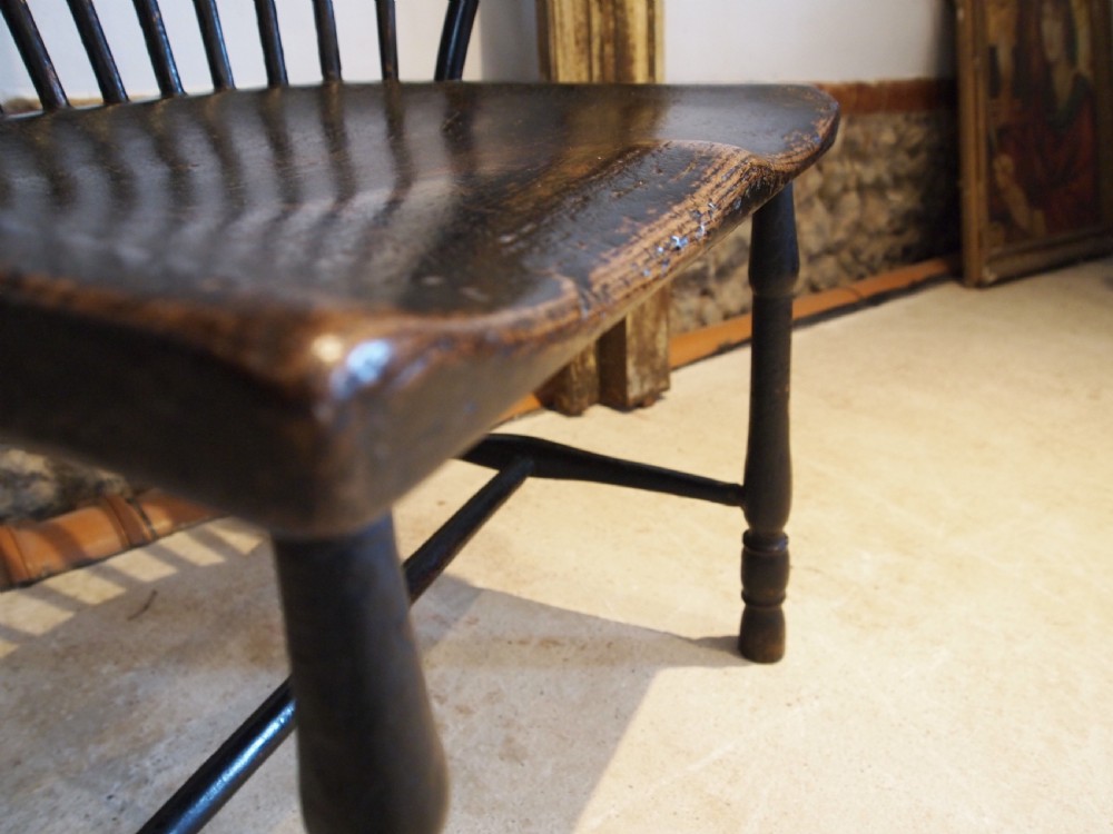 Chair rare 18th century Windsor Primitive original paint c1790 View IV