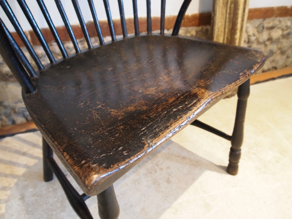 Chair rare 18th century Windsor Primitive original paint c1790 View V