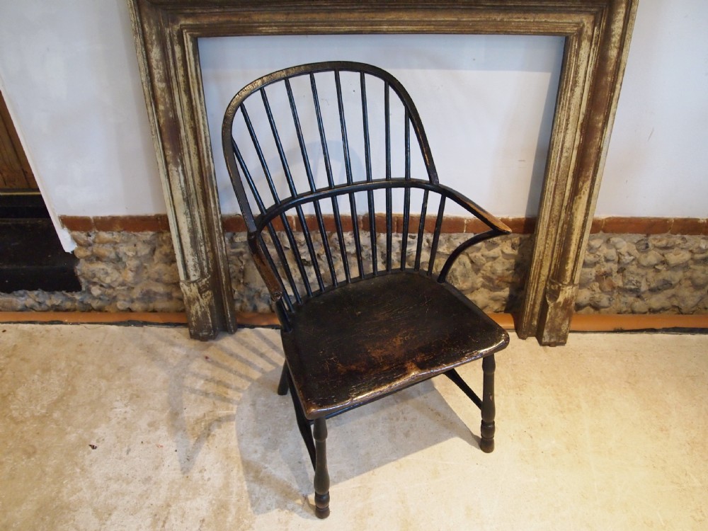 Chair rare 18th century Windsor Primitive original paint c1790 View VI
