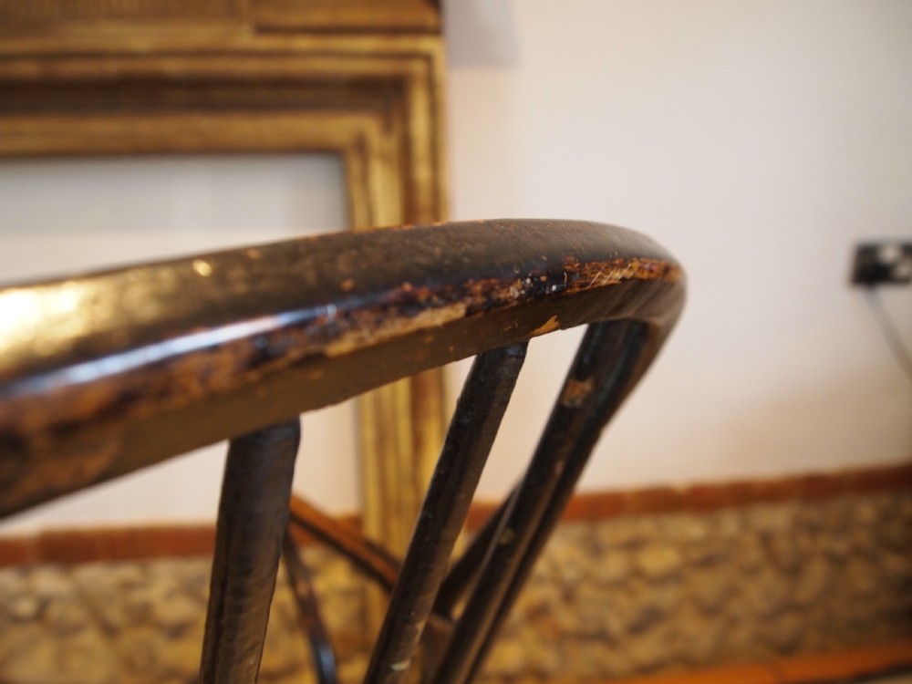 Chair rare 18th century Windsor Primitive original paint c1790 View IX