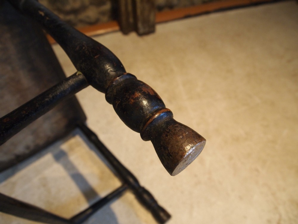 Chair rare 18th century Windsor Primitive original paint c1790 View XI