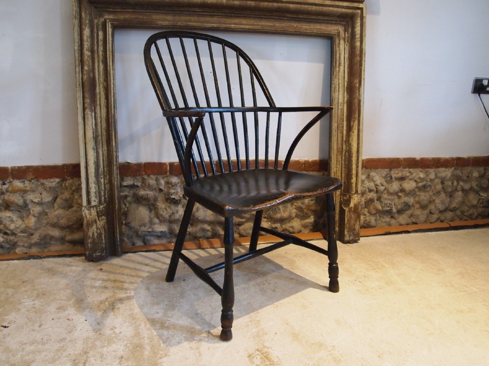 Chair rare 18th century Windsor Primitive original paint c1790 View XIV