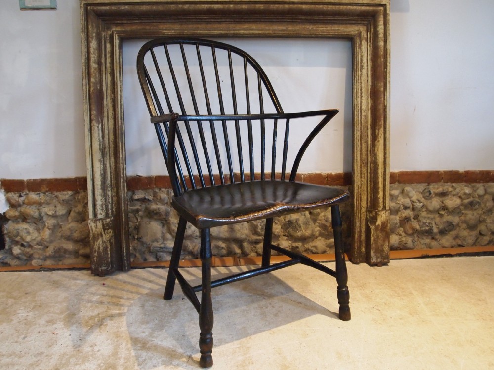 Chair rare 18th century Windsor Primitive original paint c1790 View XVI