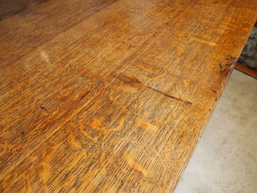 Table stunning Arts and crafts Oak refectory farmhouse dining c1900 View IV