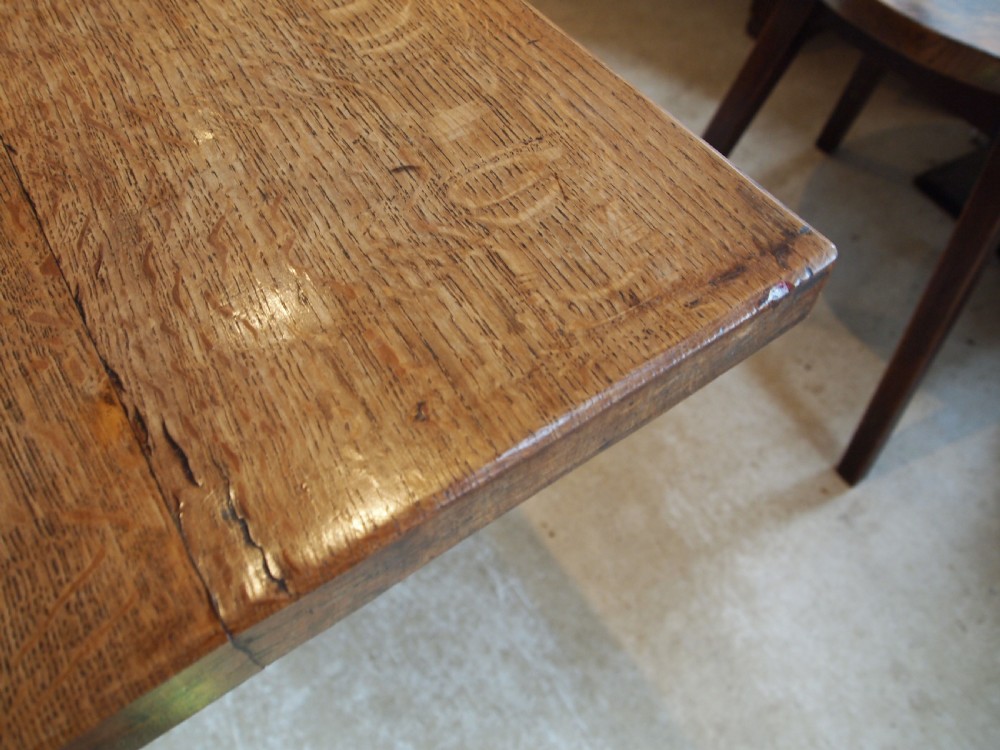 Table stunning Arts and crafts Oak refectory farmhouse dining c1900 View VIII