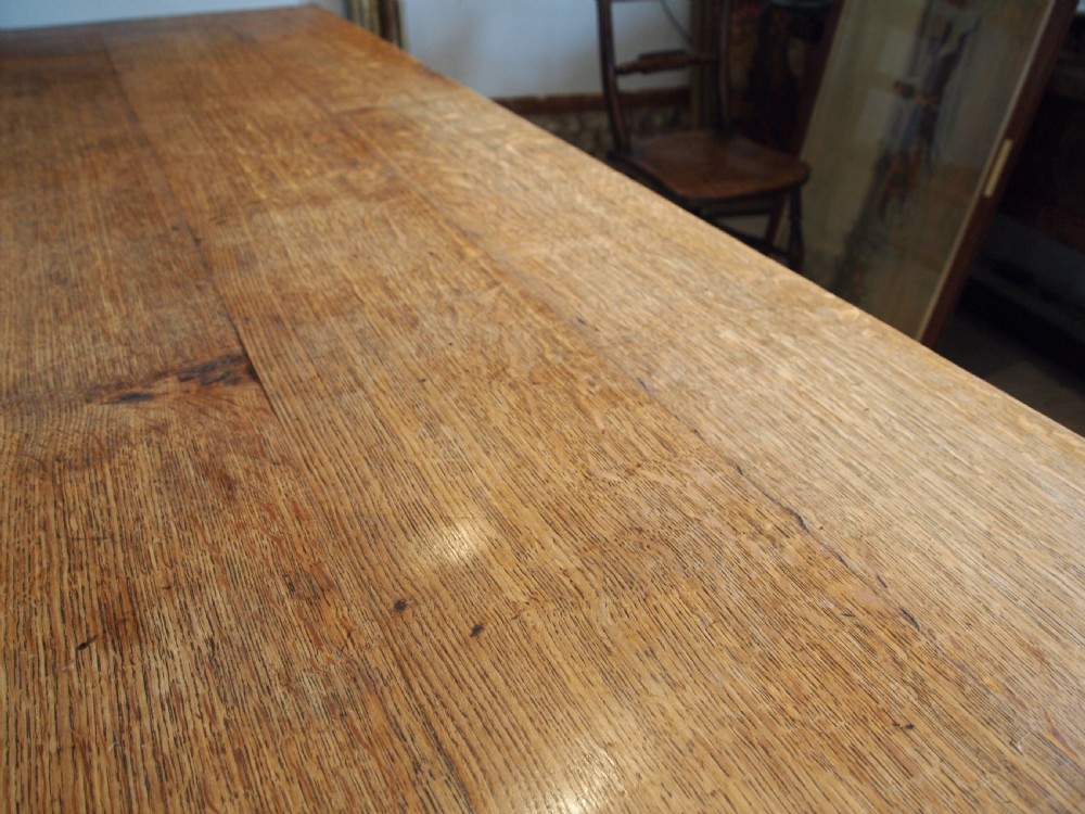Table stunning Arts and crafts Oak refectory farmhouse dining c1900 View X