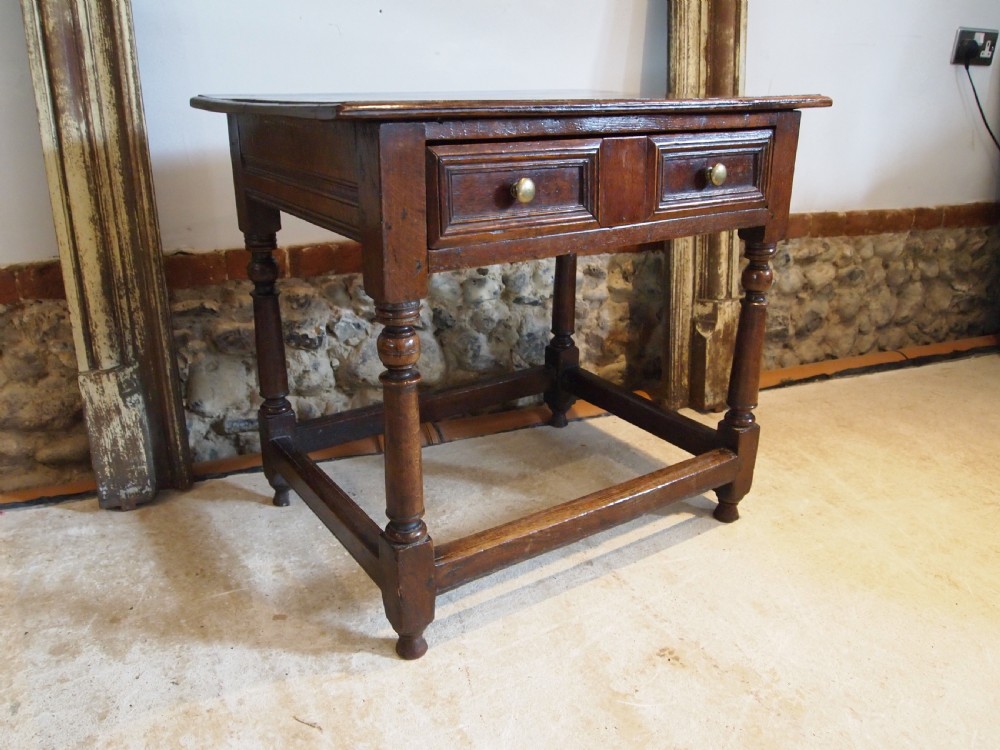 Table stunning James II Oak side hall lowboy lamp c1690