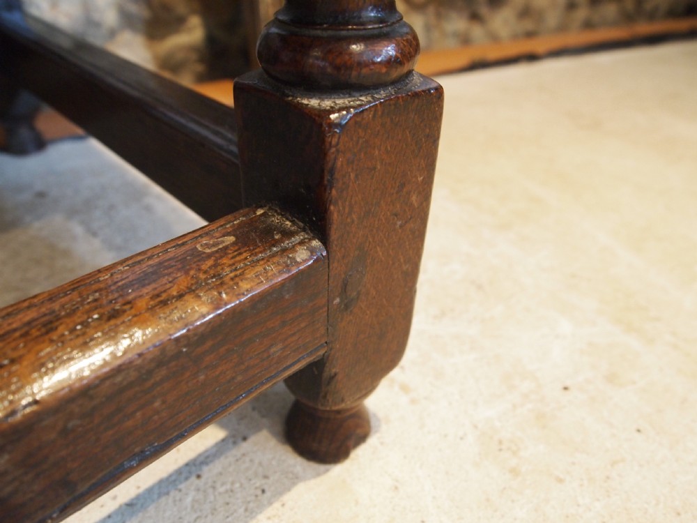 Table stunning James II Oak side hall lowboy lamp c1690 View II