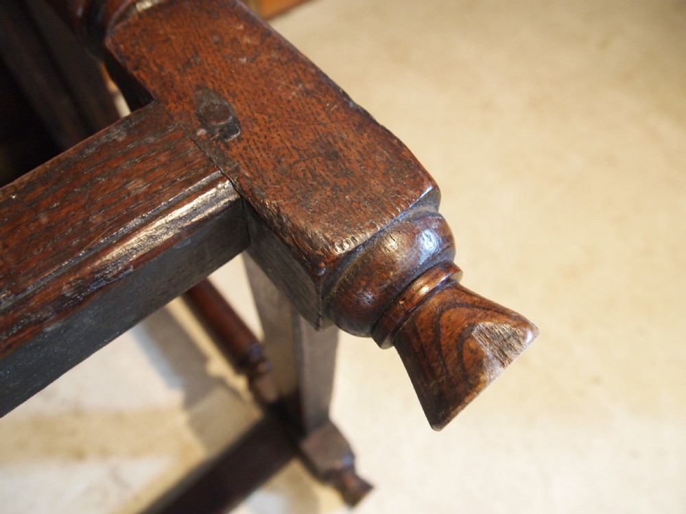 Table stunning James II Oak side hall lowboy lamp c1690 View III