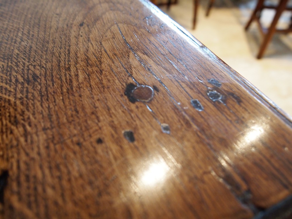 Table stunning James II Oak side hall lowboy lamp c1690 View IV