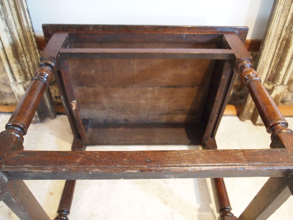 Table stunning James II Oak side hall lowboy lamp c1690 View IX