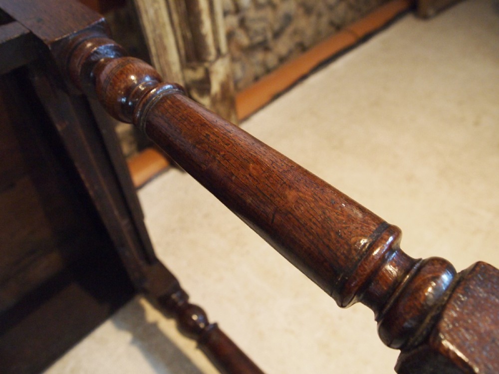 Table stunning James II Oak side hall lowboy lamp c1690 View X