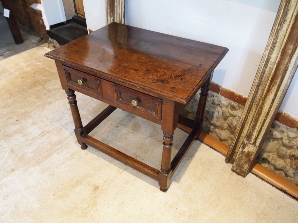 Table stunning James II Oak side hall lowboy lamp c1690 View XIV