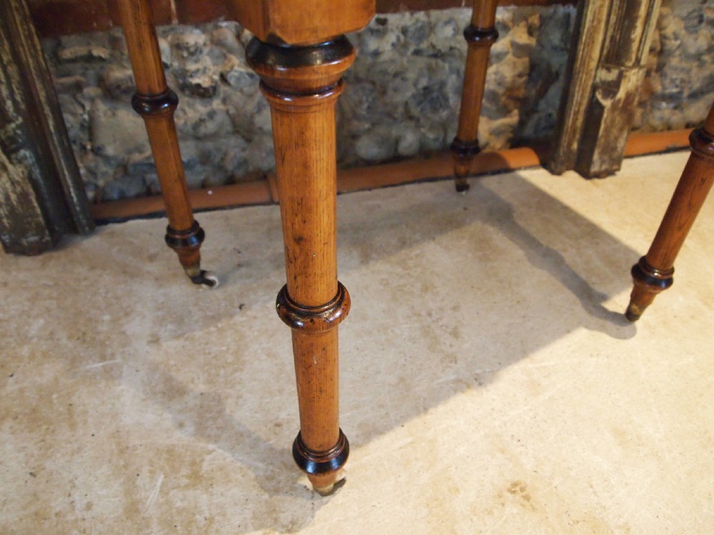 Writing table Victorian Arts and Crafts Pugin influence Gothic c1880 View IV