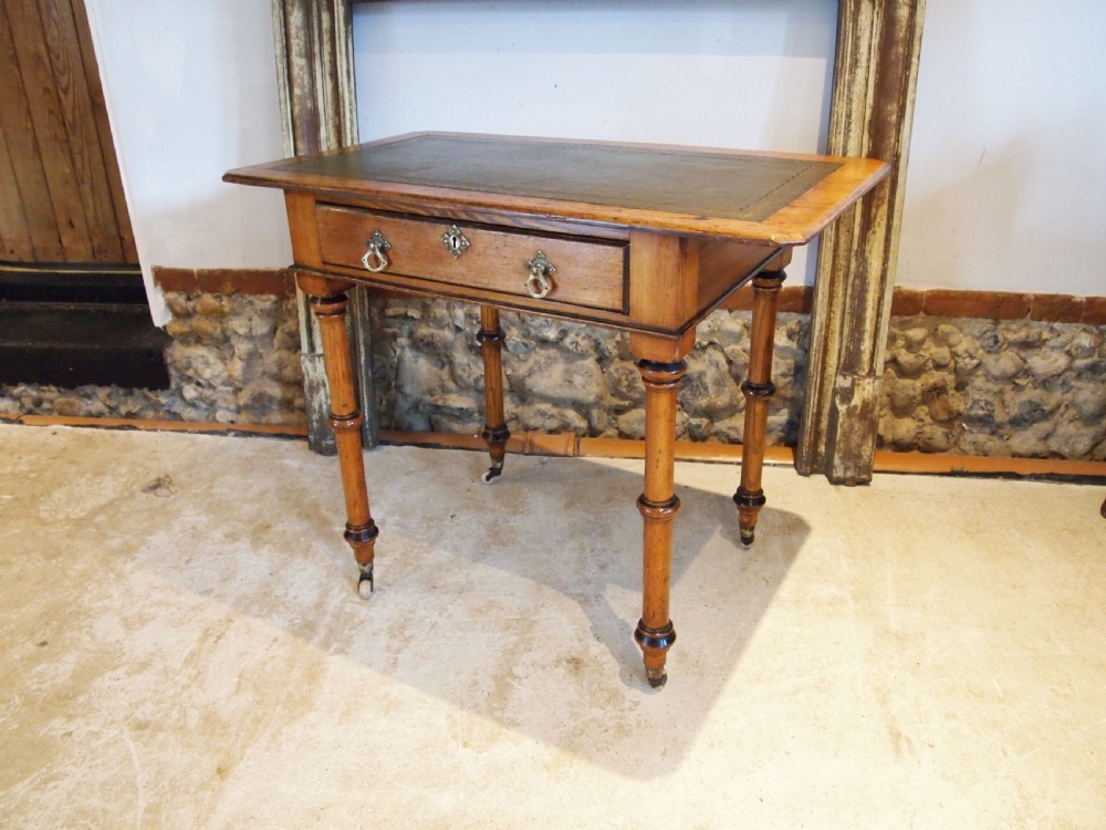 Writing table Victorian Arts and Crafts Pugin influence Gothic c1880 View V