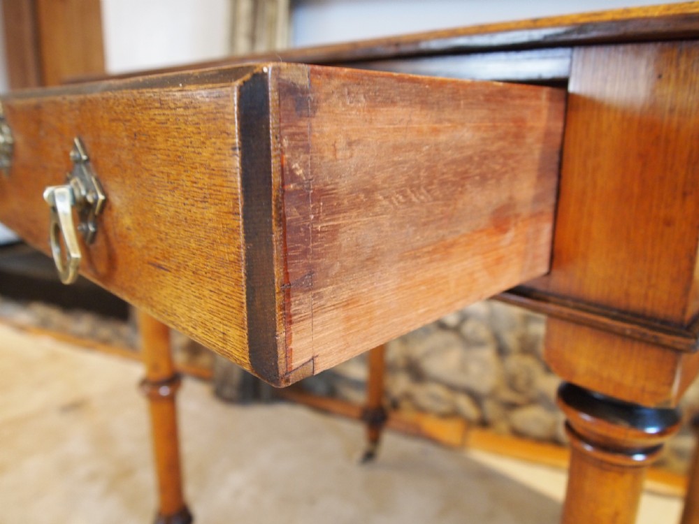 Writing table Victorian Arts and Crafts Pugin influence Gothic c1880 View VI