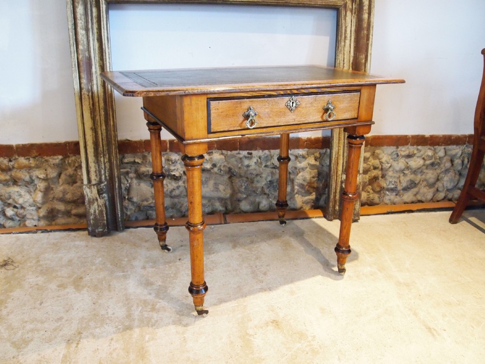 Writing table Victorian Arts and Crafts Pugin influence Gothic c1880 View X
