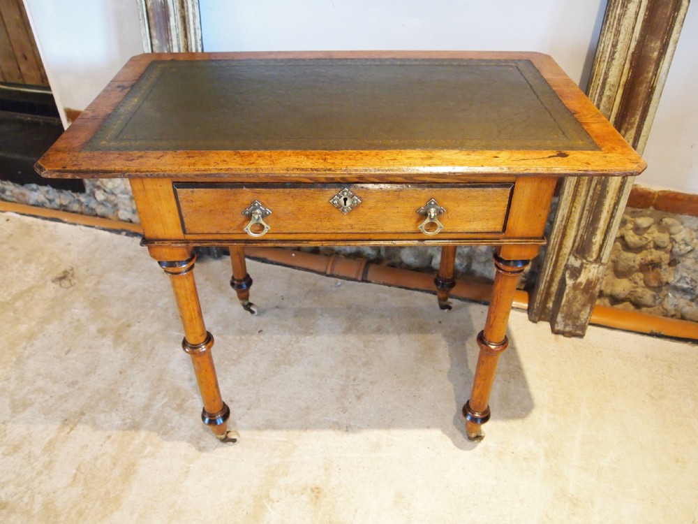 Writing table Victorian Arts and Crafts Pugin influence Gothic c1880 View XI