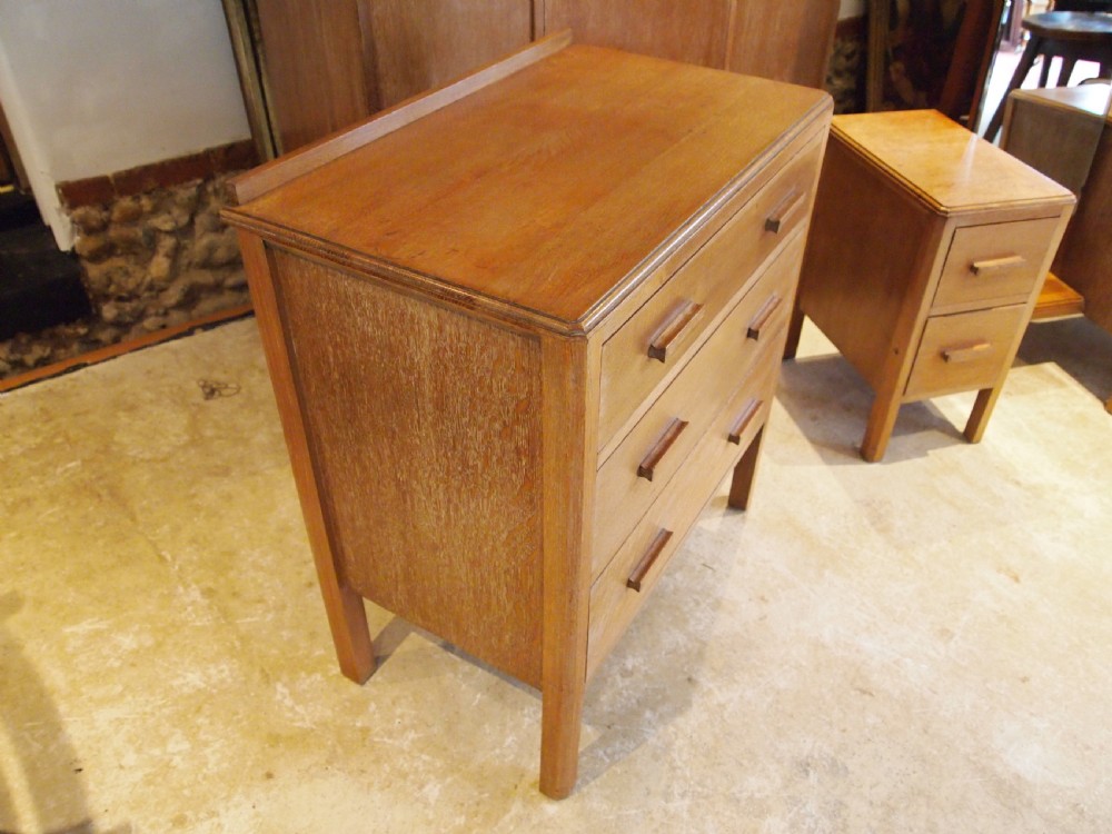 Bedroom Suite Limed Oak Manner of Heals Trevor Page Norwich c1920 View II