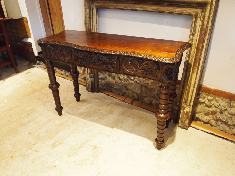 Table stunning hall, side ,lamp, console Victorian carved Oak c1880