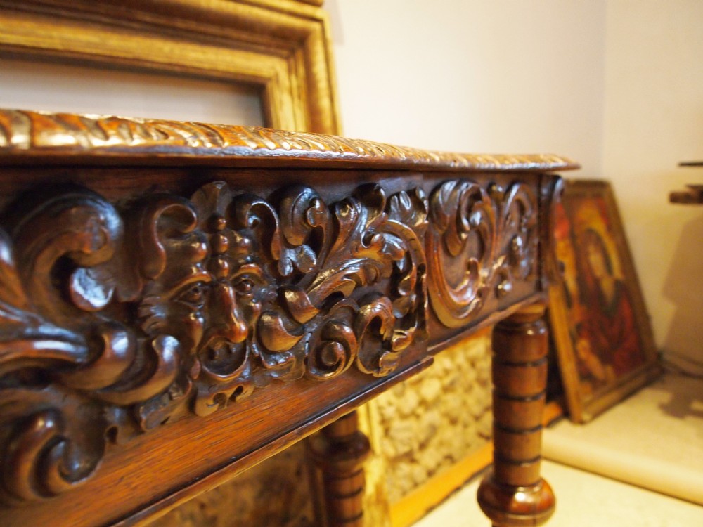 Table stunning hall, side ,lamp, console Victorian carved Oak c1880 View II