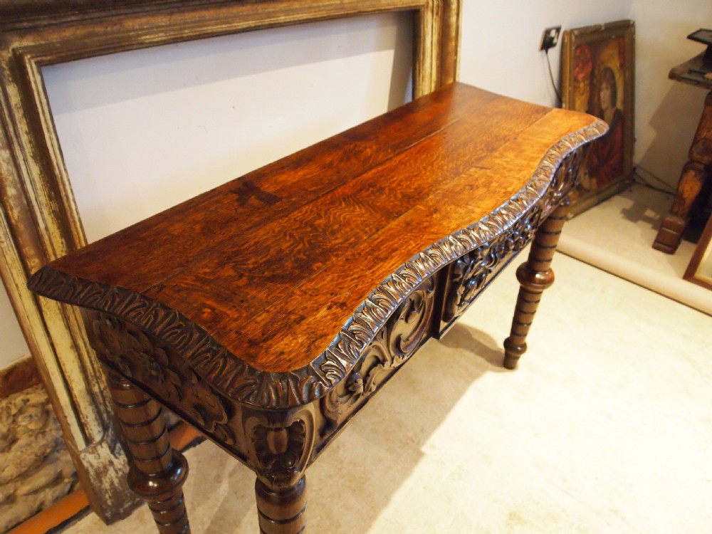 Table stunning hall, side ,lamp, console Victorian carved Oak c1880 View VII