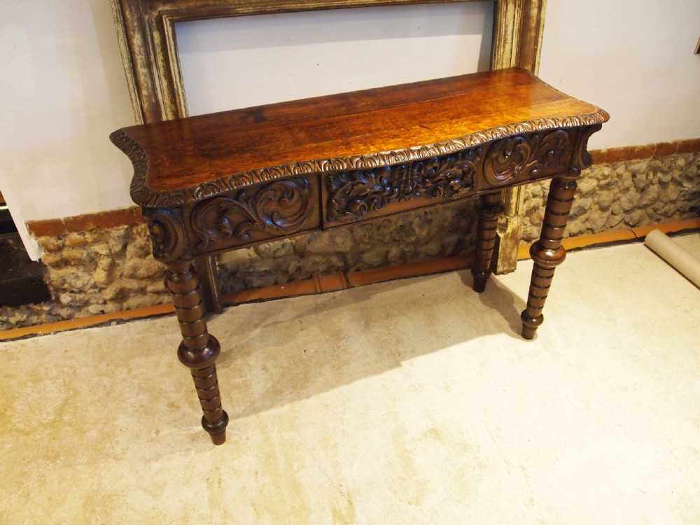 Table stunning hall, side ,lamp, console Victorian carved Oak c1880 View X