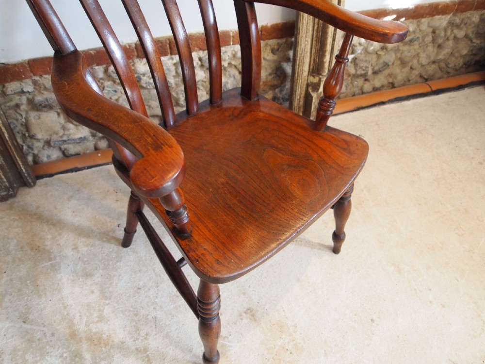 Chair Windsor Grandfather chair Victorian Beech and Elm c1870 View IX