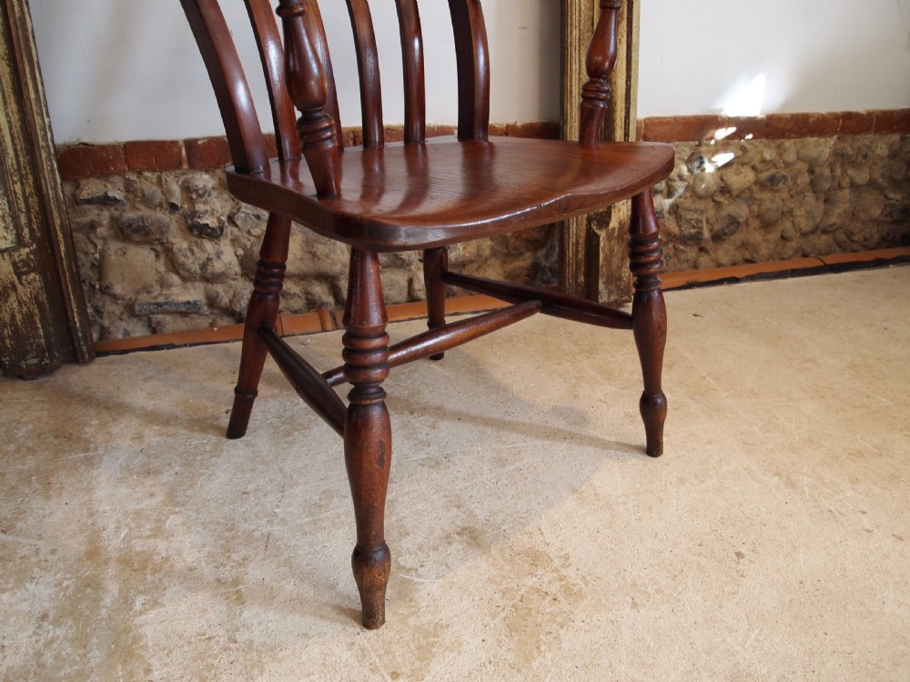 Chair Windsor Grandfather chair Victorian Beech and Elm c1870 View X
