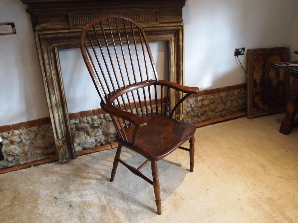Chair George III primitive Windsor armchair Ash and Elm c1800 View X