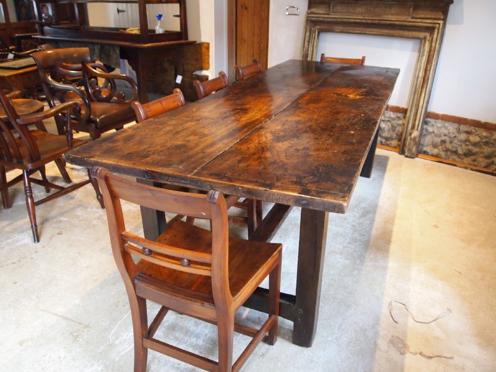 Table outstanding Queen Anne Elm refectory farmhouse dining c1700 View IX