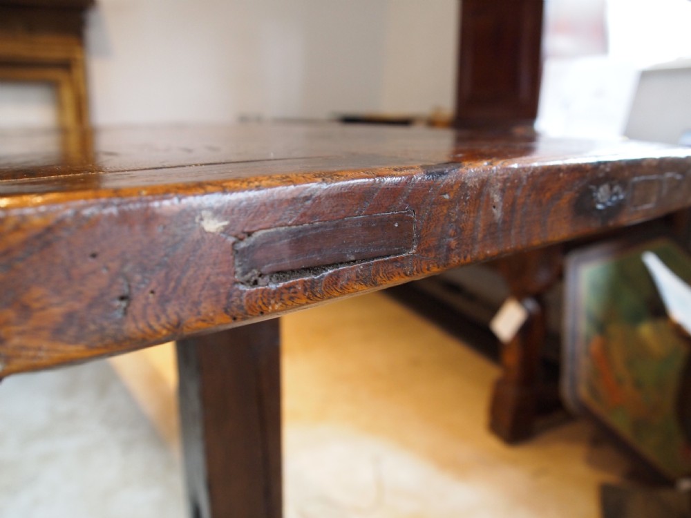 Table outstanding Queen Anne Elm refectory farmhouse dining c1700 View X