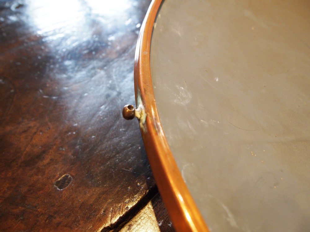 Mirror rare large Victorian convex mirror in Copper frame c1880 View V