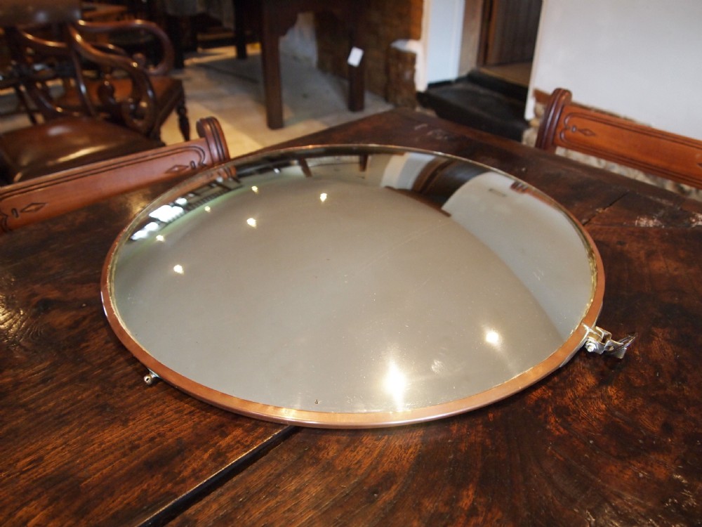 Mirror rare large Victorian convex mirror in Copper frame c1880 View X