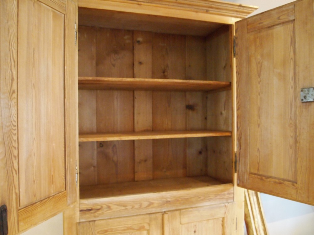 Cupboard pantry Edwardian Pine adjustable shelves c1900 View III