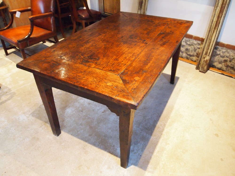 Table rare stunning French Chestnut refectory farmhouse dining c1840