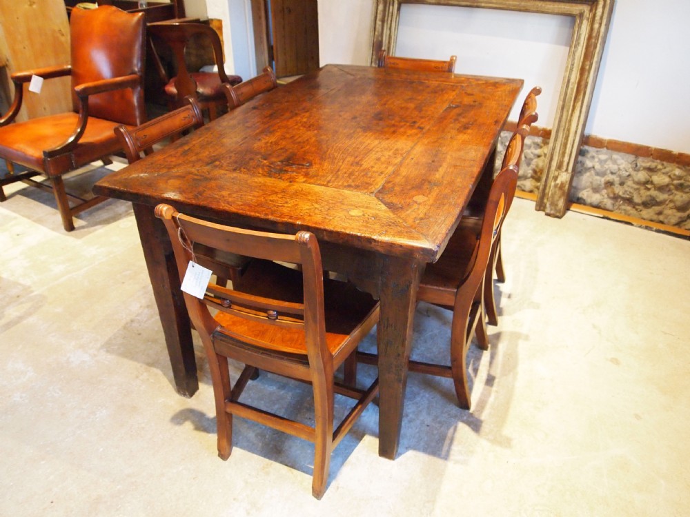 Table rare stunning French Chestnut refectory farmhouse dining c1840 View VI